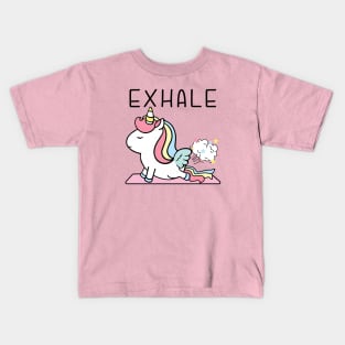 Exhale Unicorn Fart Yoga Kids T-Shirt